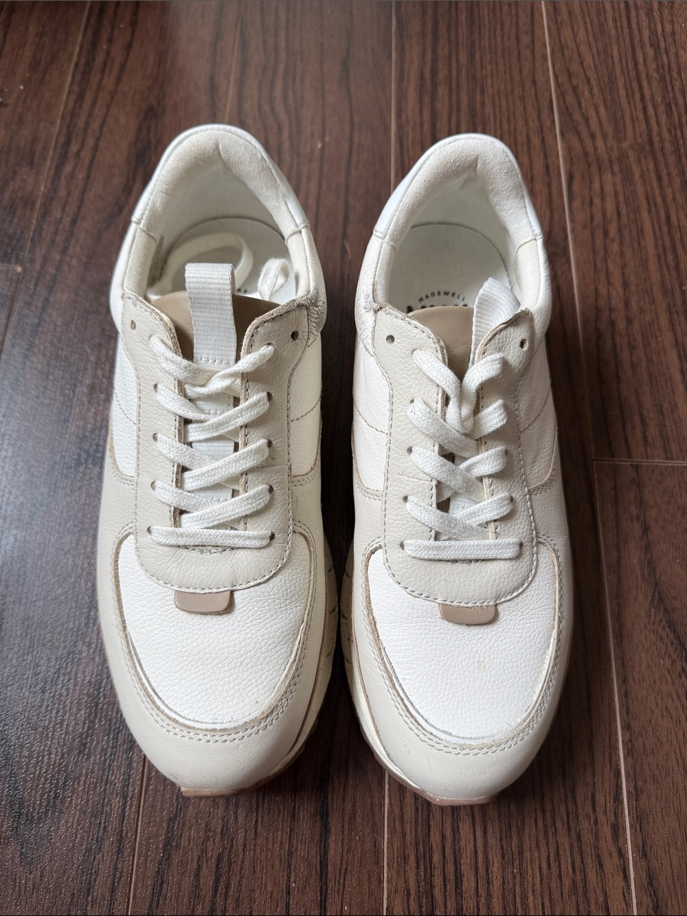 Madewell Ivory and Cream Leather Low-Top Sneakers